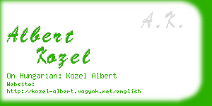 albert kozel business card